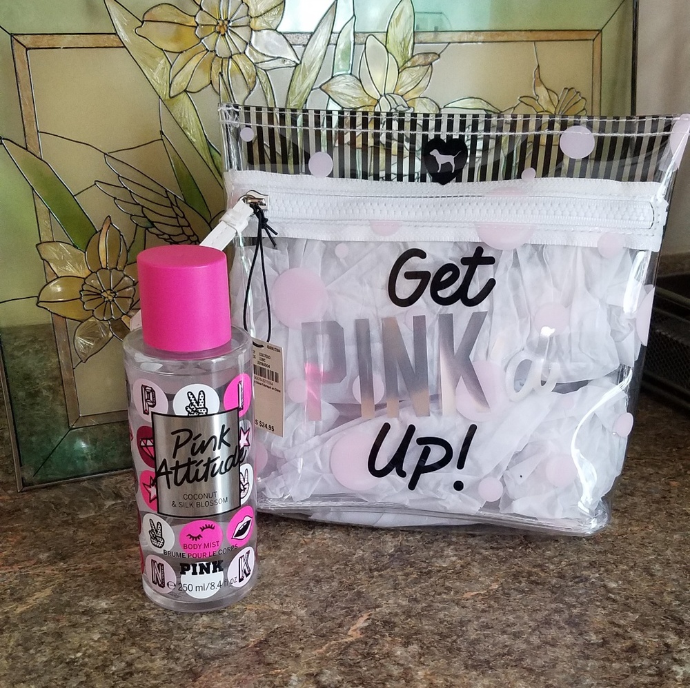 Make-up/travel bag with matching body mist